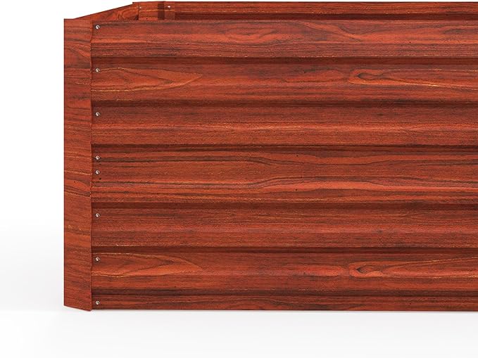 Outsunny Galvanized Raised Garden Bed Kit with Reinforcing Bars, Large and Tall Metal Planter Box for Vegetables, Flowers and Herbs, 6' x 3' x 2', Dark Brown