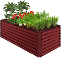 Best Choice Products 6x3x2ft Outdoor Metal Raised Garden Bed, Deep Root Box Planter for Vegetables, Flowers, Herbs, 269 Gallon Capacity, 100% Non Toxic Materials - Royal Red