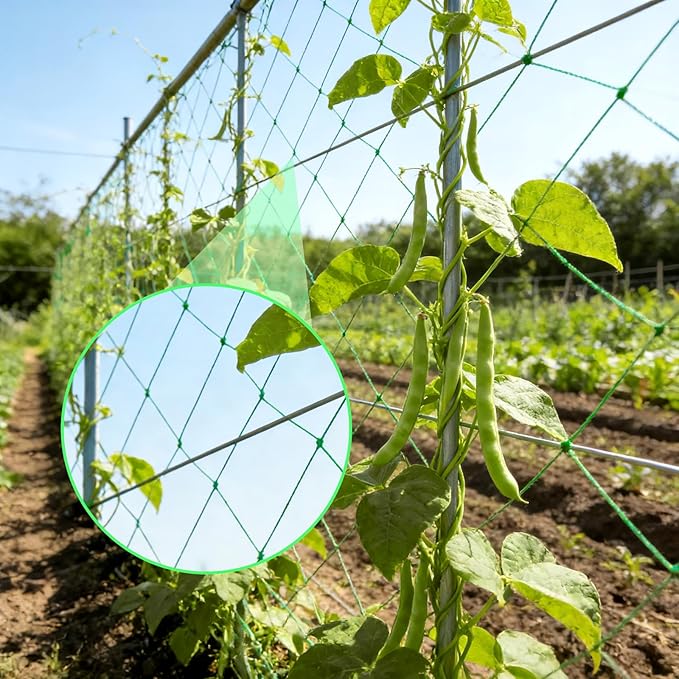 DECYOOL 2 Pieces Trellis Netting for Climbing Plants, Garden Trellis Netting Plant Support Net 1.8 x 5 m Heavy Duty Nylon Climbing Vine Net for Outdoor Vegetables