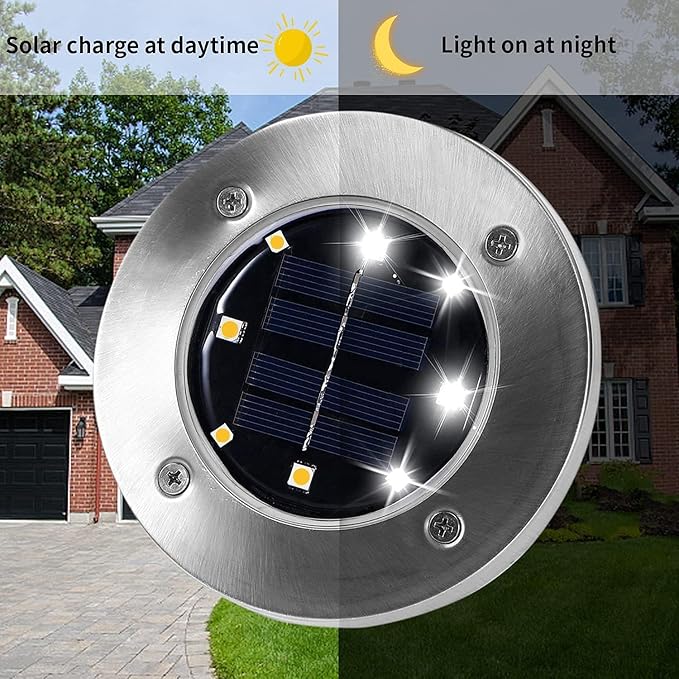 INCX 4.6 inch Solar Lights Outdoor Waterproof, 24 Pack Solar Light for Outside, Garden Lights Landscape Lighting for Patio Pathway Lawn Yard Deck Driveway Walkway, Cold White