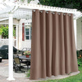 RYB HOME Extra Wide Outdoor Curtains for Patio Waterproof Heavy Duty Thermal Insulated in Summer Full Coverage Privacy for Gazebo, Cabana & Pergola, W100 x L108, Mocha, 1 Panel