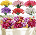 60 Pack Artificial Flowers Outdoor, Faux Silk Flowers for Outdoors Outside Front Porch Hanging Planter Window Box Garden Decoration(Mixed)
