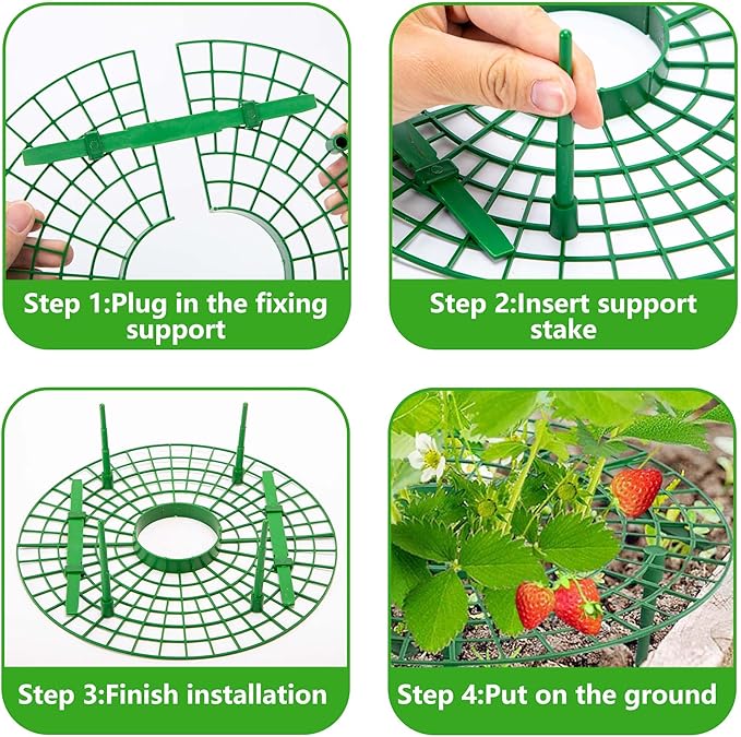 Iceyyyy 5 Pack Strawberry Plant Support - Strawberry Growing Racks with 4 Sturdy Legs - Strawberry Growing Frame Keep Berries Clean