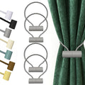 Hion Magnetic Curtain Tiebacks Grey 4 Pack, Curtain Tiebacks Buckles Holdbacks Holders Hooks Clip for Home Bedroom Office Decorative Thick or Thin Curtain