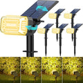 Solar Spot Lights Outdoor Waterproof IP65, 102 LEDs Solar Spotlights with Adjustable Light & Panel, [4 Modes/6 Pack] Landscape Flood Powered Lights for Outside Yard Garden Pathway(Warm White)