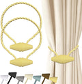 Hion Magnetic Curtain Tiebacks Golden 2pcs, Curtain Tiebacks Buckles Holdbacks Holders Hooks Clip for Home Bedroom Office Decorative Curtain