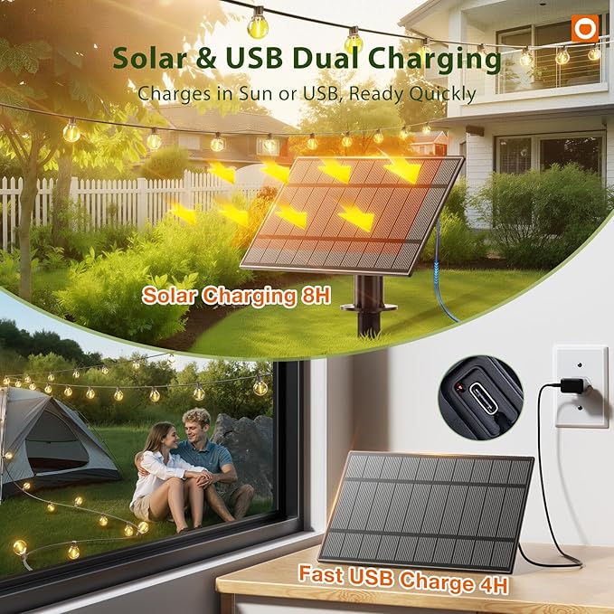 addlon 50FT Solar String Lights Outdoor Waterproof with Remote, G40 Globe Solar Patio Light with 27 LED Shatterproof Bulbs, 3 Modes, Dimmable Hanging for Outside Backyard Party