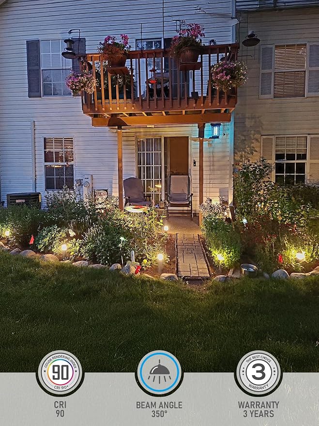 LEONLITE 8-Pack Low Voltage Landscape Lights Pathway, 3W 12V LED Path Lights, CRI90+, IP65 Waterproof Walkway Light, ETL Listed, Oil Rubbed Bronze Aluminum Housing, 3000K Warm White
