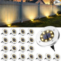 GIGALUMI Solar Ground Lights - No-Drill Fence Lighting Solution, Waterproof Perimeter Lights Compatible with Wood, Metal & Concrete Fences (20 Pack Warm White)