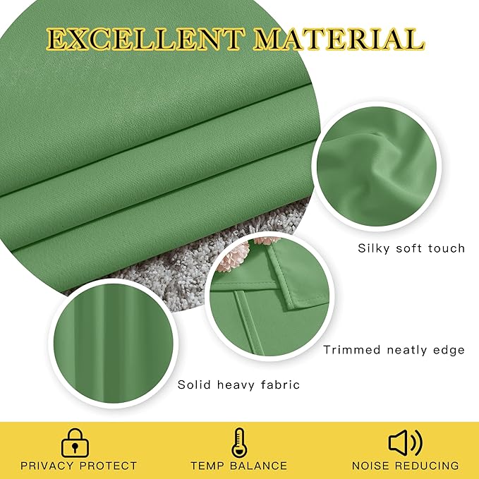 NICETOWN Room Divider 84 inch Curtain for Sliding Glass Door, Grommet Thermal Insulated Sound Reducing Window Treatment Draperies for Bedroom/Living Room, W100 x L84, 1 Panel, Froest Green