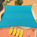 8'x12' Sun Shade Sail Curved Commercial Outdoor Shade Cover Turquoise Rectangle Heavy Duty Permeable 185GSM UV Block Sunshade for Backyard Yard Deck Patio Garden Outdoor Activities and Facility