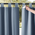 NICETOWN 2 Panels Outdoor Curtainss for Patio Waterproof Extra Wide, Detachable Tab Top Room Darkening Indoor Outdoor Slider Sun & Cold Block for Gazebo/Balcony, Stone Blue, W84 x L84