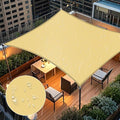 Artpuch Waterproof Sun Shade Sail, 10'x10' Sand Rectangular, UV Resistant Rain Canopy, Curved Edges Shade Cloth for Outdoor Patio, Deck, Yard