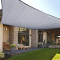 LOVE STORY Custom Size 5'x8' Silver Grey Sun Shade Sail Rectangle UV Block Canopy Patio Sail Sunshades Fabric for Outdoor Garden Carport (We Make Custom Size)