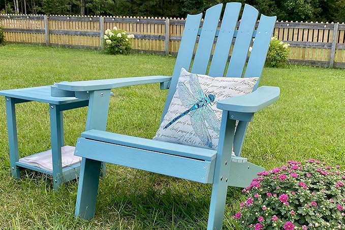 Double Adirondack Side Table Weather Resistant, Outdoor Rectangular End Table for Adirondack Chair, Aruba