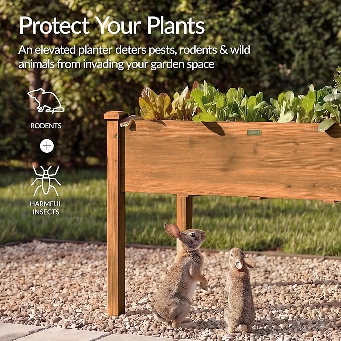 Best Choice Products 48 x 24 x 30 Inches Raised Garden Bed, Elevated Wood Planter Box Stand for Backyard, Patio, Balcony with Bed Liner, 200 Pound Capacity - Acorn Brown