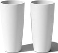Veradek Mason Series Vega Planter - Round Tall Planter for Indoor or Outdoor Porch/Patio | Made from Plastic-Stone Composite with Drainage Holes | Modern Décor for, Flowers, Interior Plants