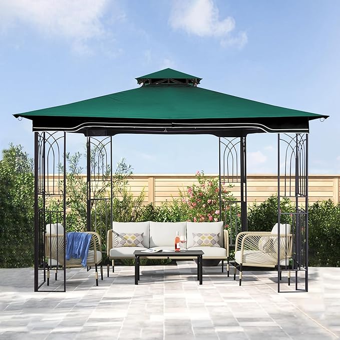 SCOCANOPY Replacement Gazebo Canopy for 10 x 12 Regency II Patio Gazebo Model L-GZ798PST,A101004104,A101004105,(Forest Green)