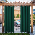 NICETOWN Canvas Outdoor Curtains for Patio Waterproof 108" Long, 2 Panels Top and Bottom Grommet Thermal Insulated Privacy Drapes for Outdoor Gazebo, Dark Green, 55" Wide Per Panel