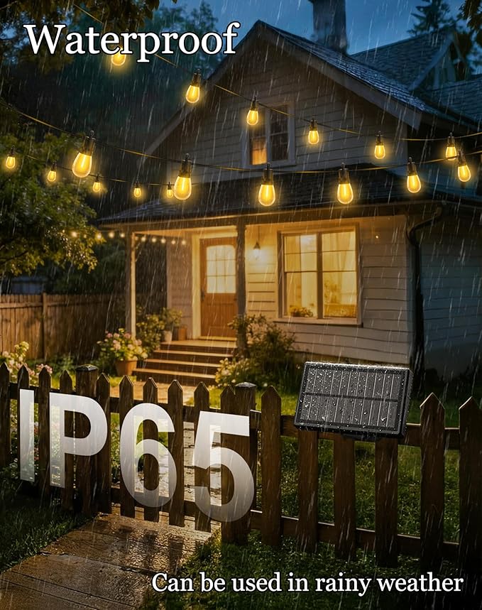 50ft-Solar-Powered-Lights-Outdoor-Waterproof-String Lights-Outside-Patio-Yard-Garden-Fence-Backyard-Deck-Porch-Balcony-Patios-Camping-Battery-Operated-LED-Fairy-Strip-Lighting-Hanging-Edison-Bulbs-S14