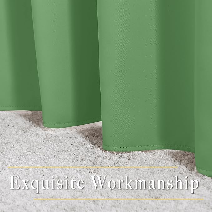 NICETOWN Blackout Curtains 84 Inch Length, Thermal Insulated Curtains for Bedroom Grommet Energy Saving Room Darkening Drapes for Living Room Window, 1 Panel, Froest Green, 66" W x 102" L