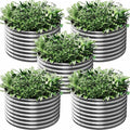 5 Pack 2x2FT Round Corrugated Galvanized Steel Raised Garden Bed Outdoor, Metal Above Ground Garden Bed for Vegetables and Flowers, Raised Beds for Gardening-2x2FTx10Inch