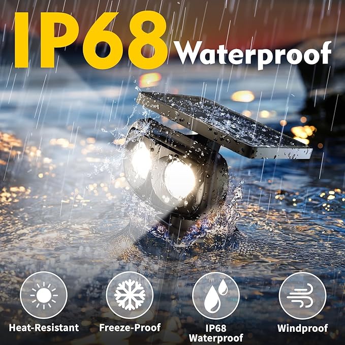 Solar Spot Lights Outdoor Waterproof IP68, RGB Colors Changing Solar Lights with 4 Lighting Modes, Solar Powered Lights Outdoor for Yard Outside Landscape Garden (6Pack)