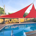 E&K Sunrise 16' x 16' x 16' Sun Shade Sail Triangle Canopy Shade Cover UV Block for Patio Backyard Garden Outdoor (Red)