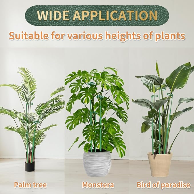 Telescoping Plant Stakes,3Pcs 17.9In to 42.3In Adjustable Monstera Plant Support Orchid Sticks with Clips, Plant Sticks Support Tall for Monstera,Orchids,Tomatoes,Vines & Indoor Outdoor Plants