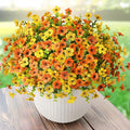 Artificial Flowers Faux Plants Outdoor Fake Flowers Spring Decor,12 Bundles Realistic Plastic Plant Colorful Daisy UV Resistant for Porch Patio Home Yard Garden Window Box Pot Planters