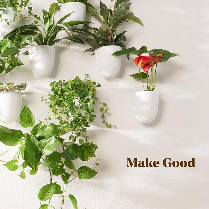 PlantPod Classic - Self-Watering Wall Planters (3, White) - Easy to Water and Install - Lightweight - Design Your Own Vertical Garden - Wall Planters for Indoor Plants