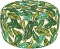 LVTXIII Indoor/Outdoor Extra Large Inflatable Ottoman Pouf D31 x H14 Inch, Round Footstool with Handle, Weather-Resistant Portable Furniture for Patio, Camping, Beach, Lush Leaf Jungle