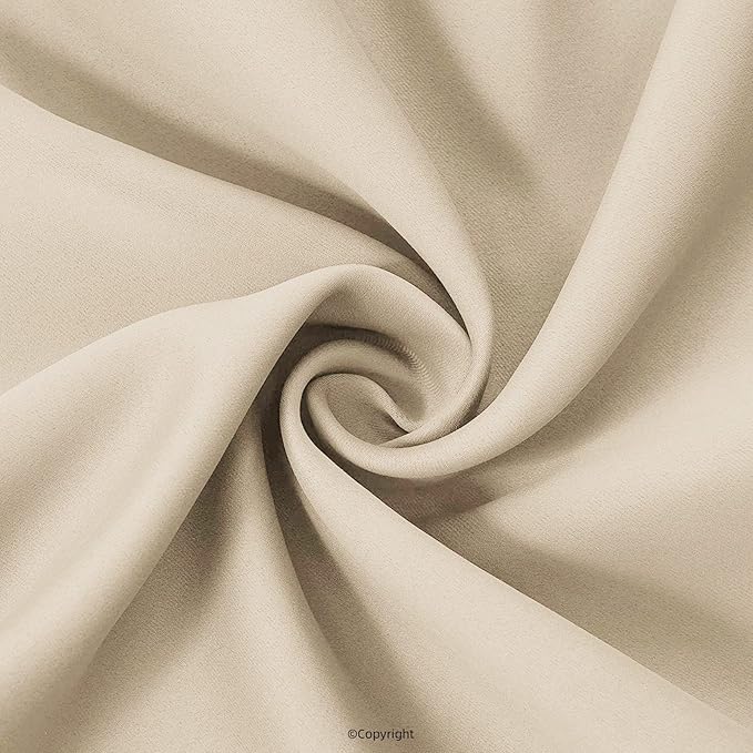 Waterproof Outdoor Curtain W84 x L120 - Grommet Top Sunlight Blocking Window Treatment Drapes Blackout Curtains for Home Bedroom Living Room Patio Porch Pergola Cabana (Beige, 2 Panels)