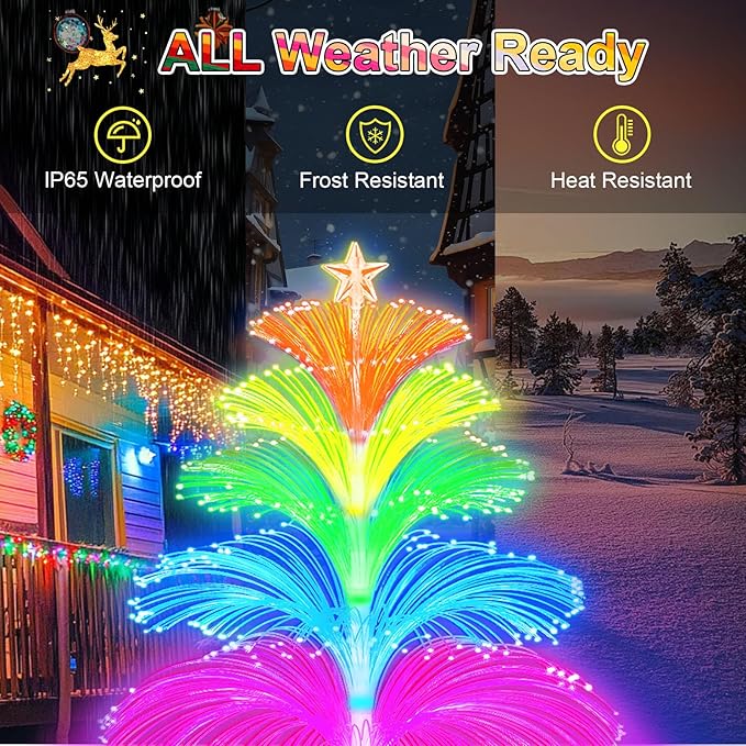 Solar Lights Outdoor Waterproof 7 Colorful Changing Ice Cream Rainbow Jellyfish Lights 3 Pack Solar Garden Lights Decor for Outside Yard Patio Pathway Decorations, Gifts for Mother's Women Kids
