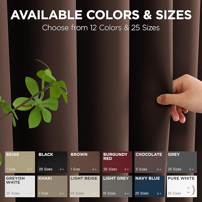 Joydeco Blackout Door Curtain for Doorway Privacy 78 Inches Long, Grommet Closet Curtain for Open Closet, Room Divider for Bedroom Living Room (Chocolate, 40Wx78L, 1 Panel)