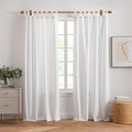 Elrene Home Fashions Matine Weatherproof Tab-Top Indoor/Outdoor Solid Color Curtain Panel for Porch, Pergola, Patio, Deck, 52”W x 95”L, White