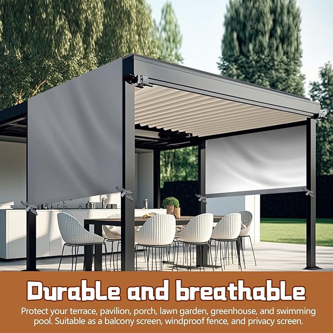 Universal Pergola Replacement Canopy Outdoor Canopy Shade Cover Waterproof Shade Top Cover for Outdoor Patio Porch Backyard(16 x 7 ft,Gray)