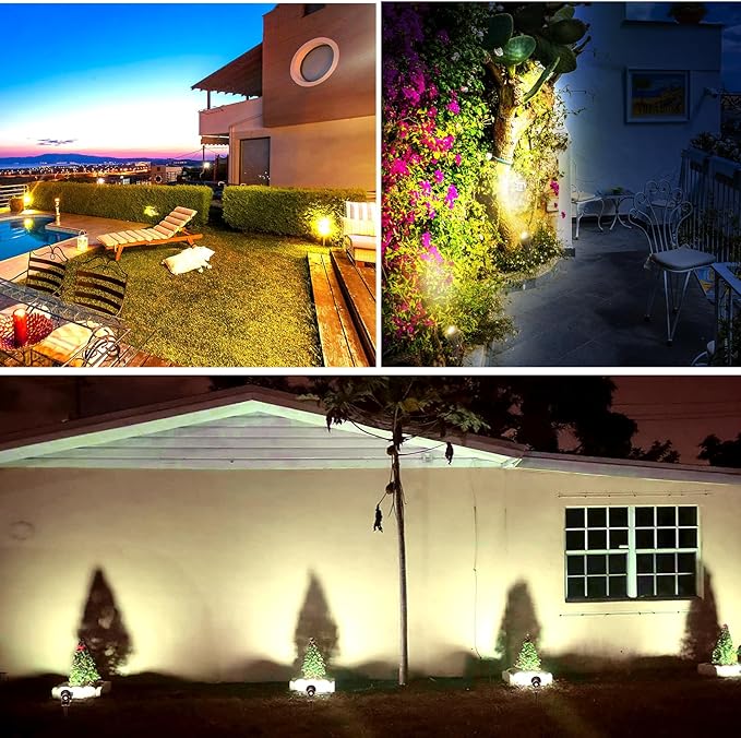 20W Dusk to Dawn Led Outdoor Light 120V 3000K 2000lm Warm White LED Spot Lights Outdoor Landscape Spotlights with Photocell Sensor IP65 Waterproof Spot Lights for Yard Flag Garden Tree, 2 Pack