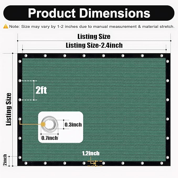 Artpuch 90% Sun Shade Cloth, 10 x 12 FT Pergola Shade Cover Canopy with Grommets, Sun Screen Fabric Tarp for Patio, Outdoor, Garden, Backyard, Green