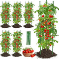 Tomato Cage for Garden,6 Pack Tomato Trellis for Raised Garden Bed Height Adjustable Up to 51.2inch Tomato Plant Support Stakes for Climbing Plants Vegetables Fruits Flowers（Extra Bold）