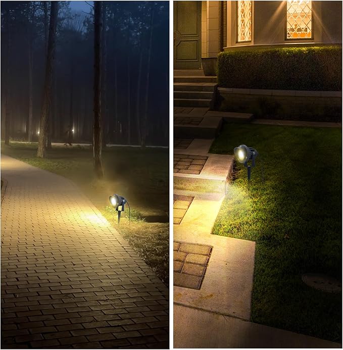 20W Dusk to Dawn Led Outdoor Light 120V 3000K 2000lm Warm White LED Spot Lights Outdoor Landscape Spotlights with Photocell Sensor IP65 Waterproof Spot Lights for Yard Flag Garden Tree, 2 Pack