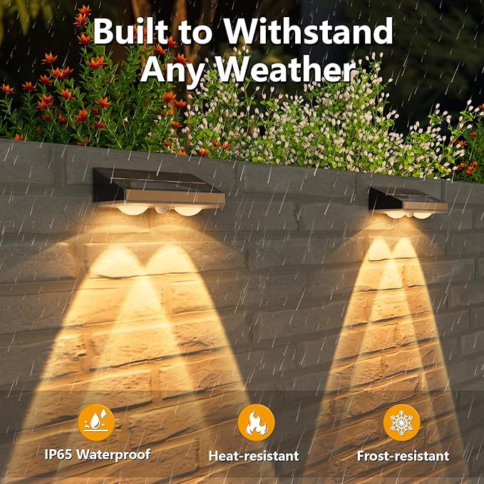 NIORSUN Solar Fence Lights,16 Pack Solars Deck Light,Warm White Color,Outdoor Bulb Waterproof Led IP65,Power Patio Lamp with Lenses for Outside/Backyard/Railing/Yard(Black)
