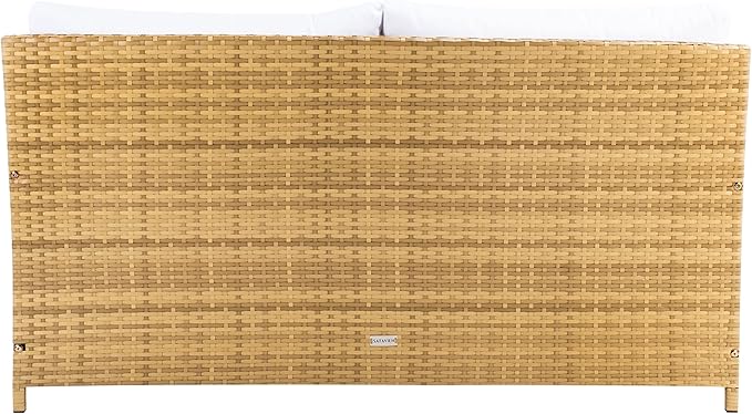 SAFAVIEH Outdoor Collection Cadeo Natural/White Cushion Daybed PAT7500D