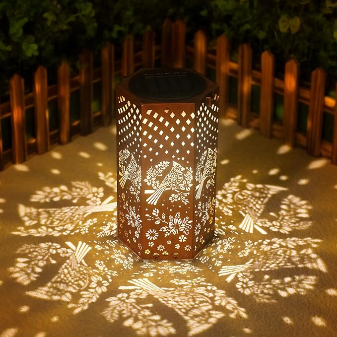 Mothers Day Gifts for Mom Grandma - Birthday Gifts for Women, Cardinal Bird Solar Lanterns Outdoor Waterproof - Solar Lights Outdoor Hanging Garden Decor for Outside