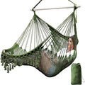 Chihee Hammock Chair Super Large Hanging Chairs Soft-Spun Cotton Rope Woven Chair, Collapsible Strong Metal Spreader Bar Wide Seat Lace Stretch Swing Chairs Indoor Outdoor Garden Yard Theme Decoration