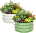 Galvanized Raised Garden Bed 2pcs 2x2x1 FT, Round Metal Raised Garden Bed Outdoor Planter Box with Open Bottom, Rust-Resistant Steel Garden Bed for Vegetables Herbs Flowers, Easy Assembly
