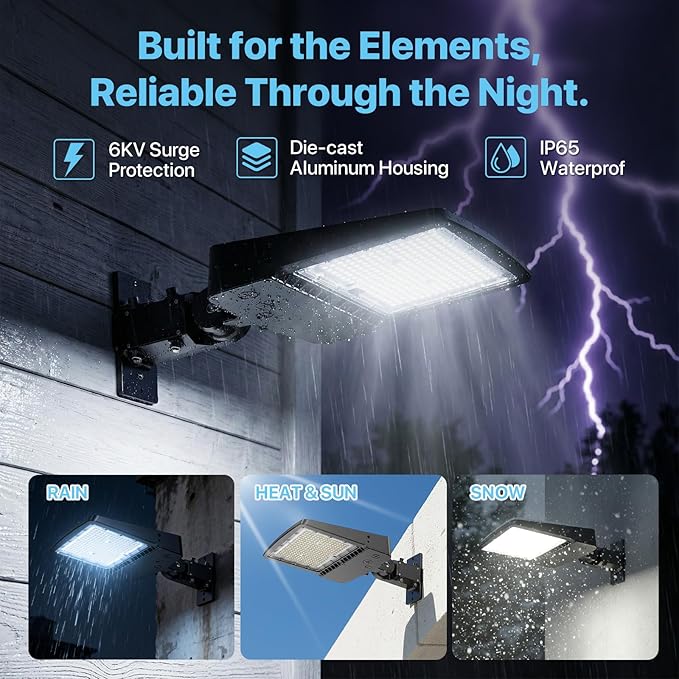 LED Parking Lot Light 150W - Motion Sensor Outdoor Lights UL Listed - 5000K 22500lm Led Flood Security Light with Photocell - Wall Mount Commercial Street Area Light for Yard Barn Garage - 100-277V