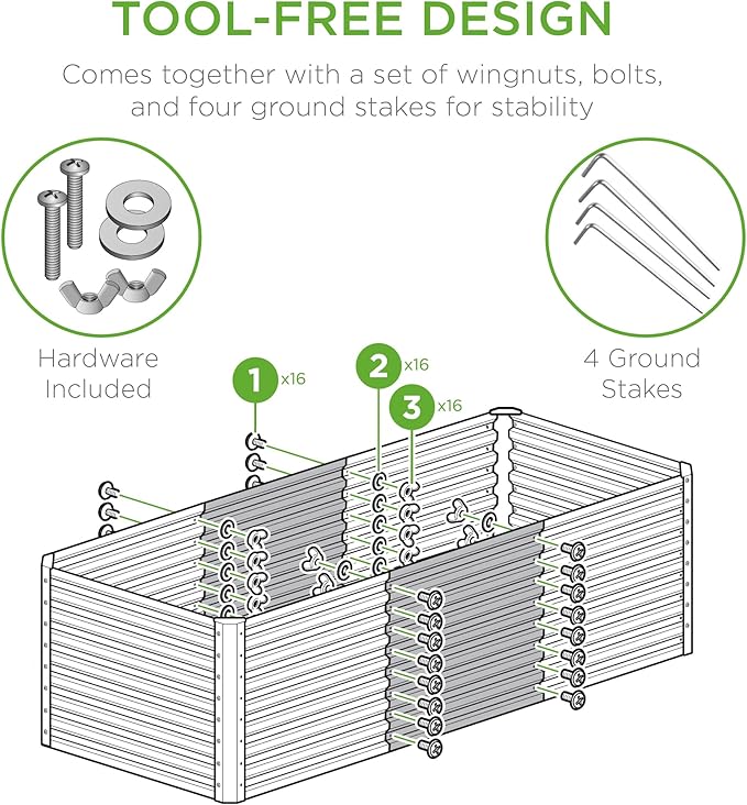 Best Choice Products 4x2x2ft Outdoor Metal Raised Garden Bed, Deep Root Box Planter for Vegetables, Flowers, Herbs, 119 Gallon Capacity, 100% Non Toxic Materials - Gray
