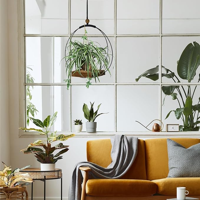 Hanging Planter for Indoor Plants - Outdoor Plant Hanger, Mid Century Metal Plant Hanger, Indoor Conner Ceiling, Gift for Mom, Plant Lovers, Housewarming