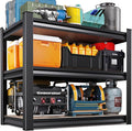 AOAORRG Garage Shelving Heavy Duty Storage Shelves, Metal Adjustable Shelving Unit, Utility Garage Organizer Shelf for Basement, Pantry, Kitchen, Warehouse, 33.5" Wx15.7 Dx35.4 H, Black